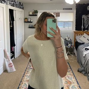 Old Navy cream and black blouse!